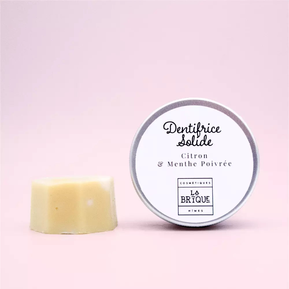 Dentifrice solide dents sensibles – citron & menthe poivrée – 20 g 