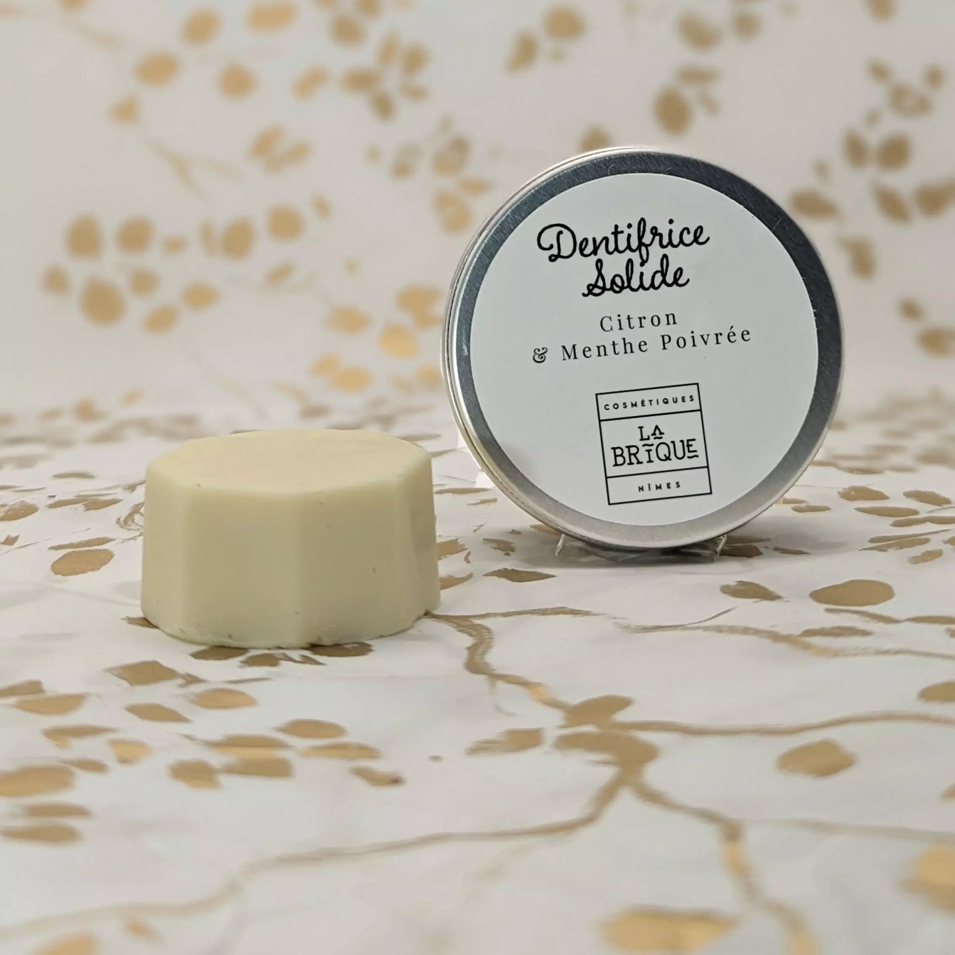 Dentifrice solide dents sensibles – citron & menthe poivrée – 20 g 